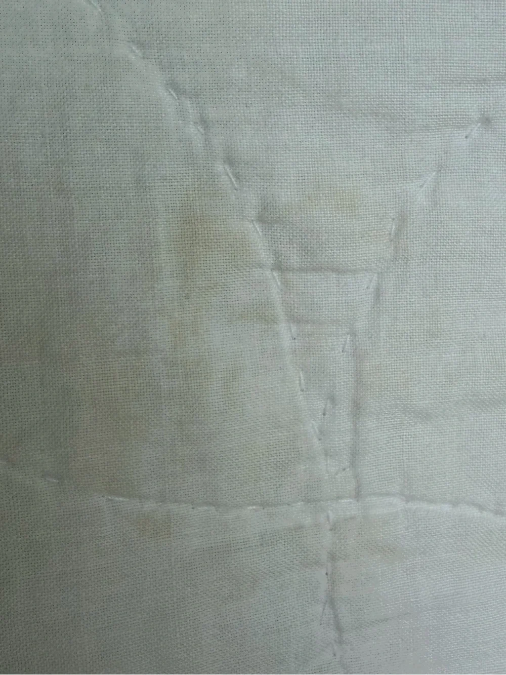 VTG 90s Floral Double Wedding Ring Quilt Scallop Edge Hand Quilted 81x81 FLAWS